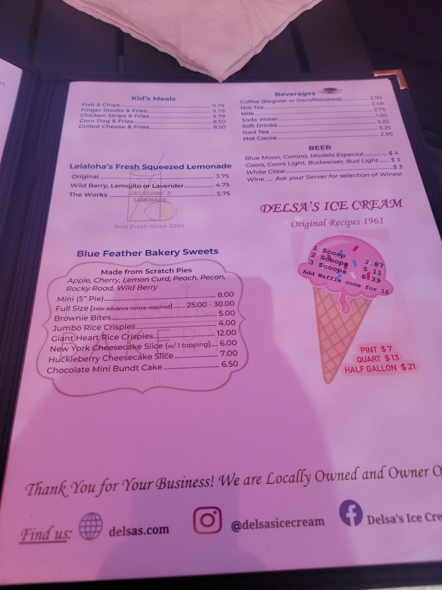 Delsa's Ice Cream Parlour Photo Menu 9