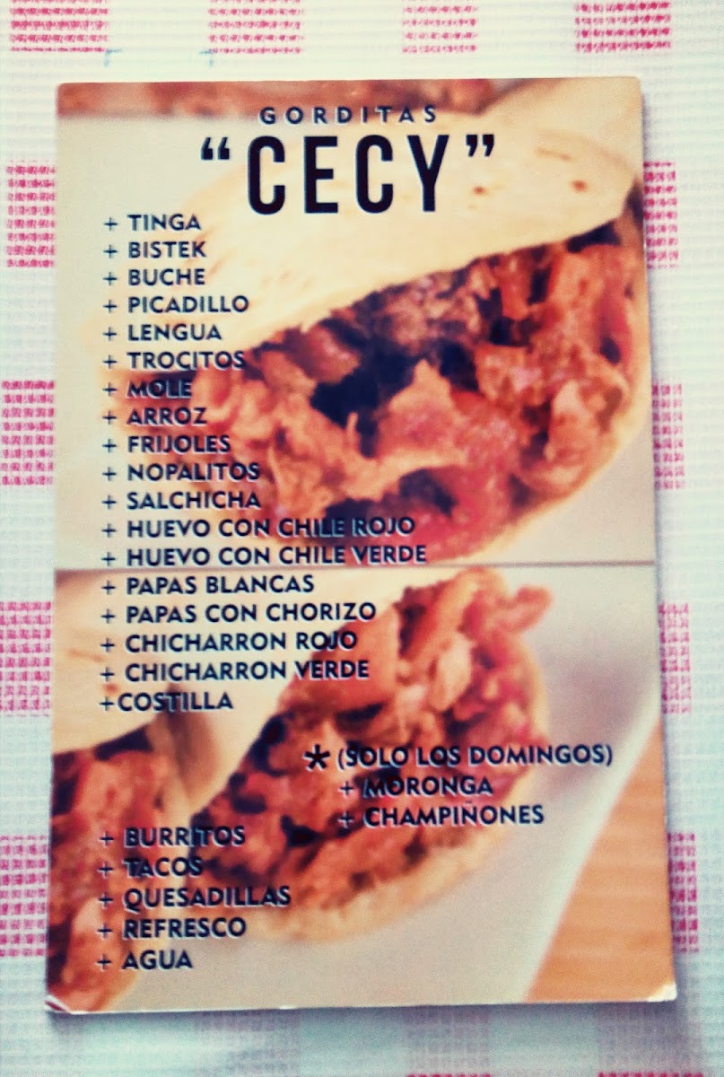 Gorditas Cecy Photo Menu 1