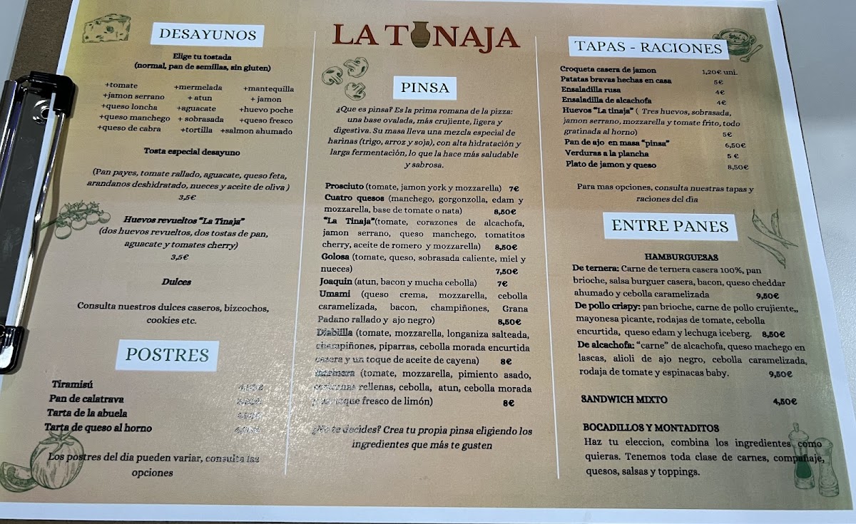 Bar Restaurante La Tinaja Photo Menu 1