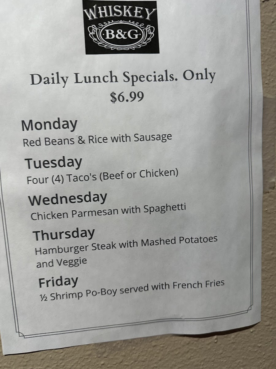 Whiskey Bar & Grill Photo Menu 2