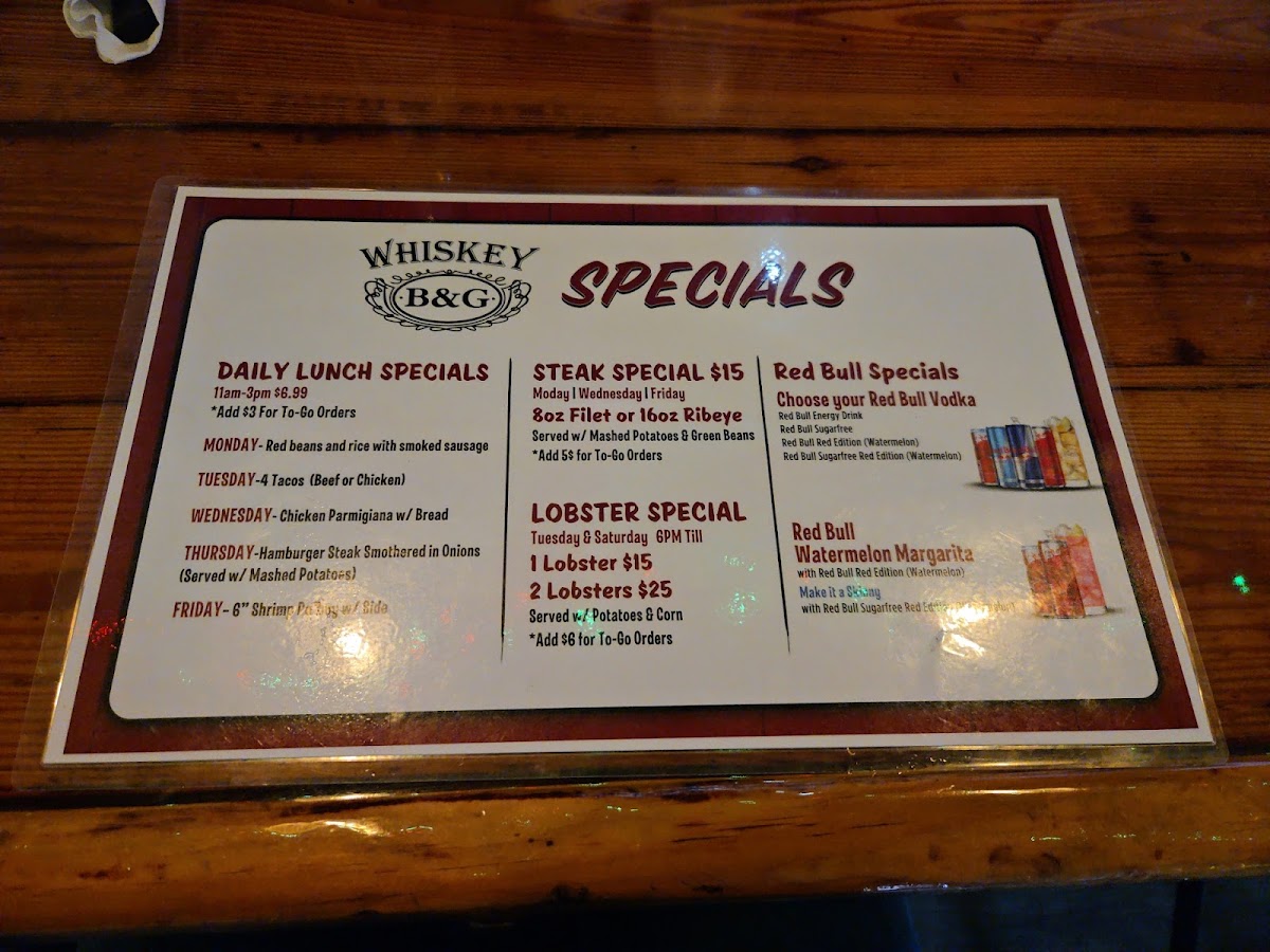 Whiskey Bar & Grill Photo Menu 3