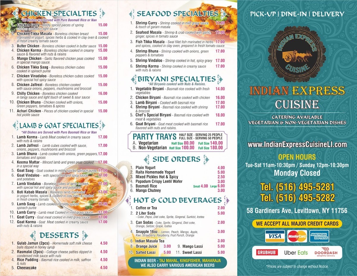 Indian Express Cuisine Photo Menu 1