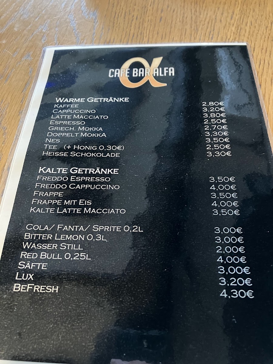 Cafe Bar Alfa Photo Menu 1