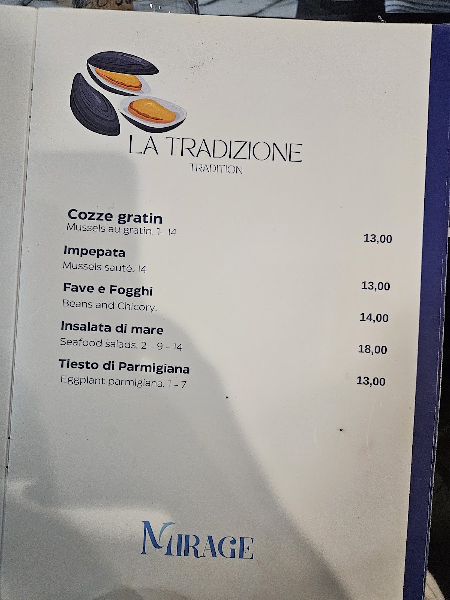 Mirage - Hotel Bar Ristorante Photo Menu 1