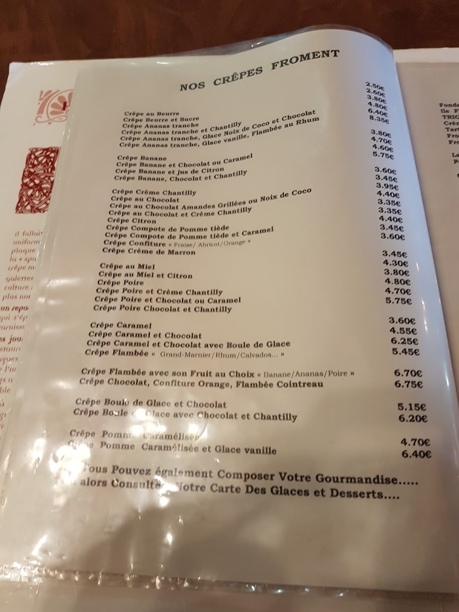 Crêperie Pizzéria de l'Argoat Photo Menu 1