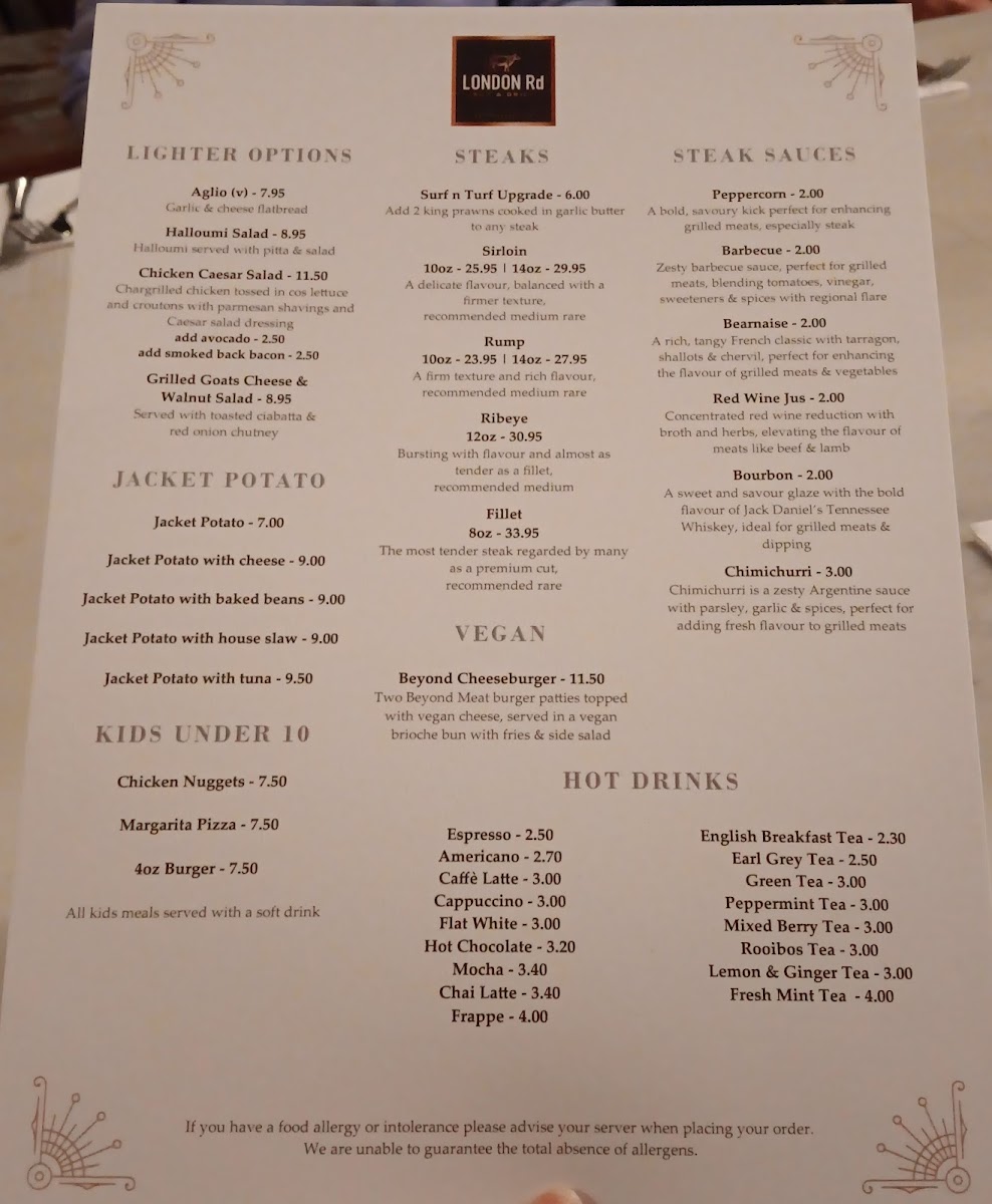 London Road Bar & Grill Photo Menu 1