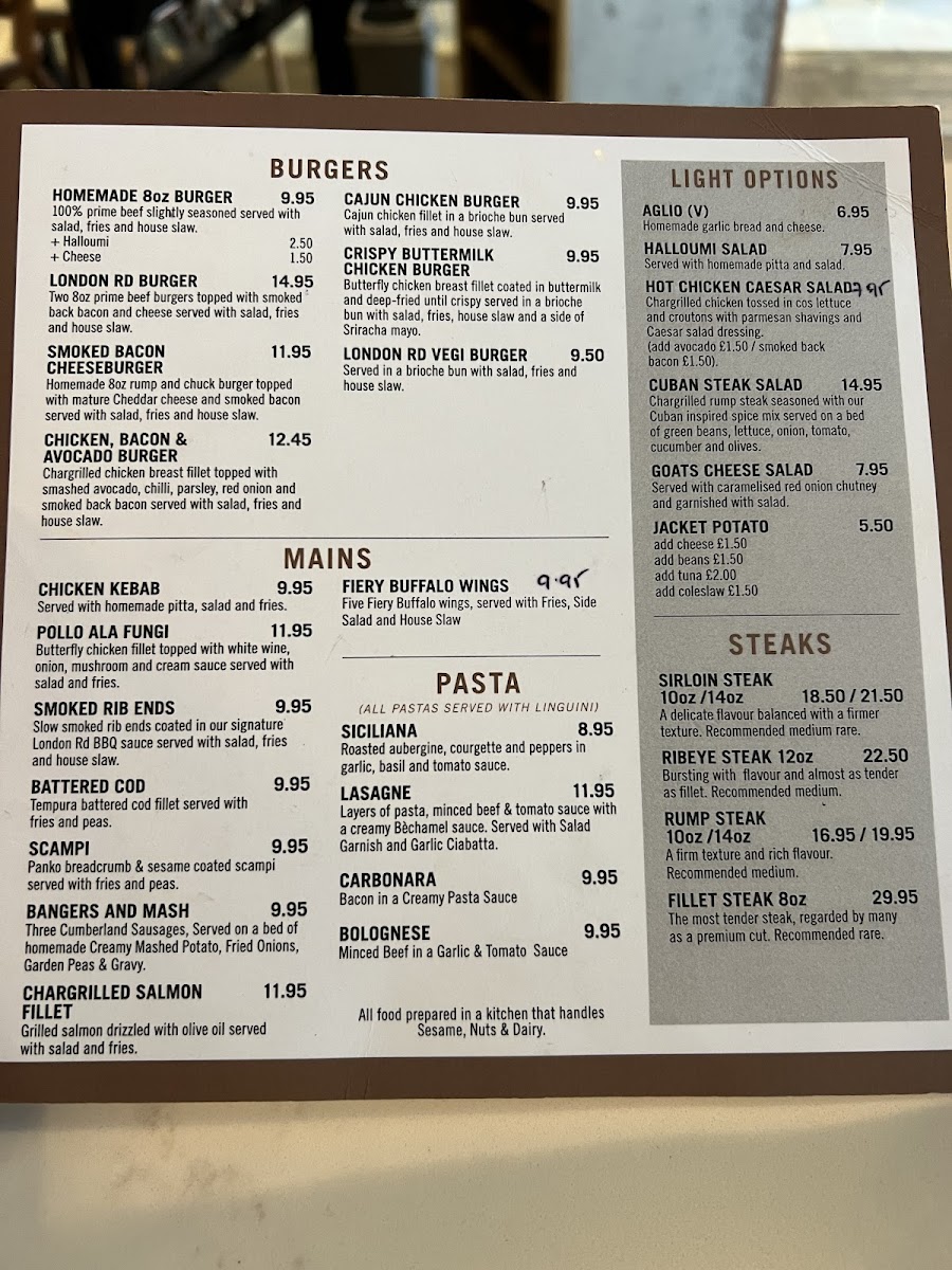 London Road Bar & Grill Photo Menu 3