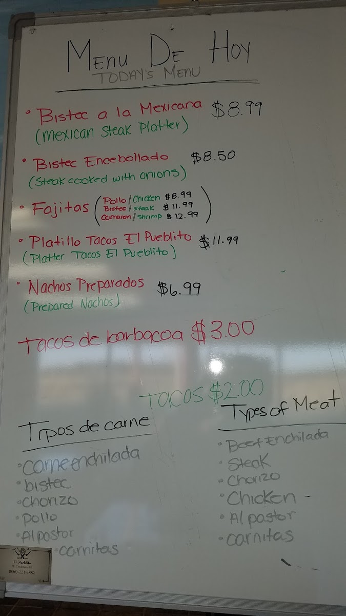 El Pueblito Restaurant Mexican American Grill Photo Menu 5