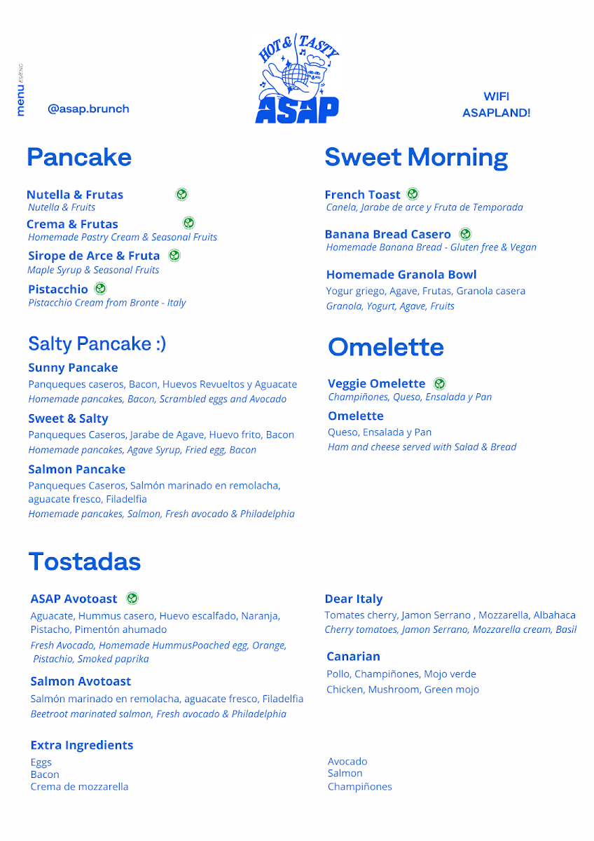 ASAP Coffee & Brunch Photo Menu 1