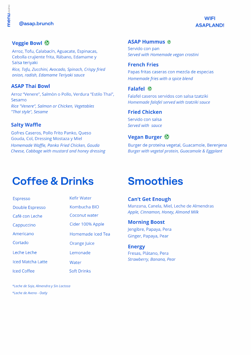 ASAP Coffee & Brunch Photo Menu 2