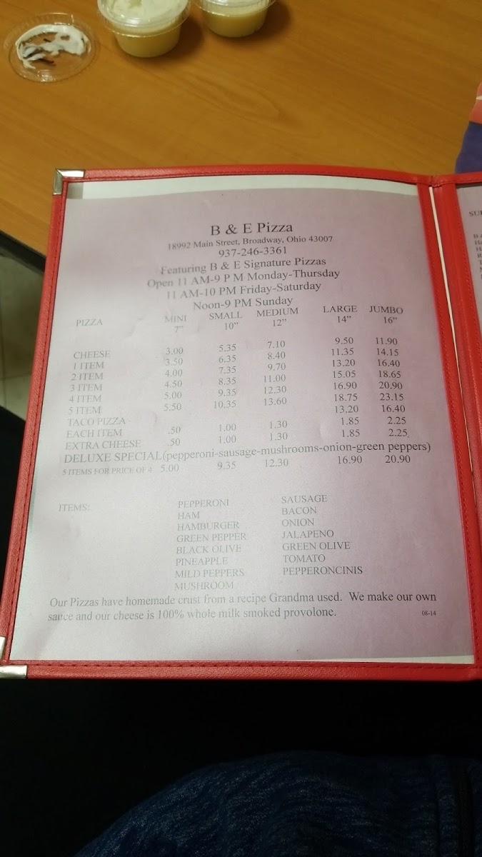 B & E Pizza at Broadway Express Photo Menu 2