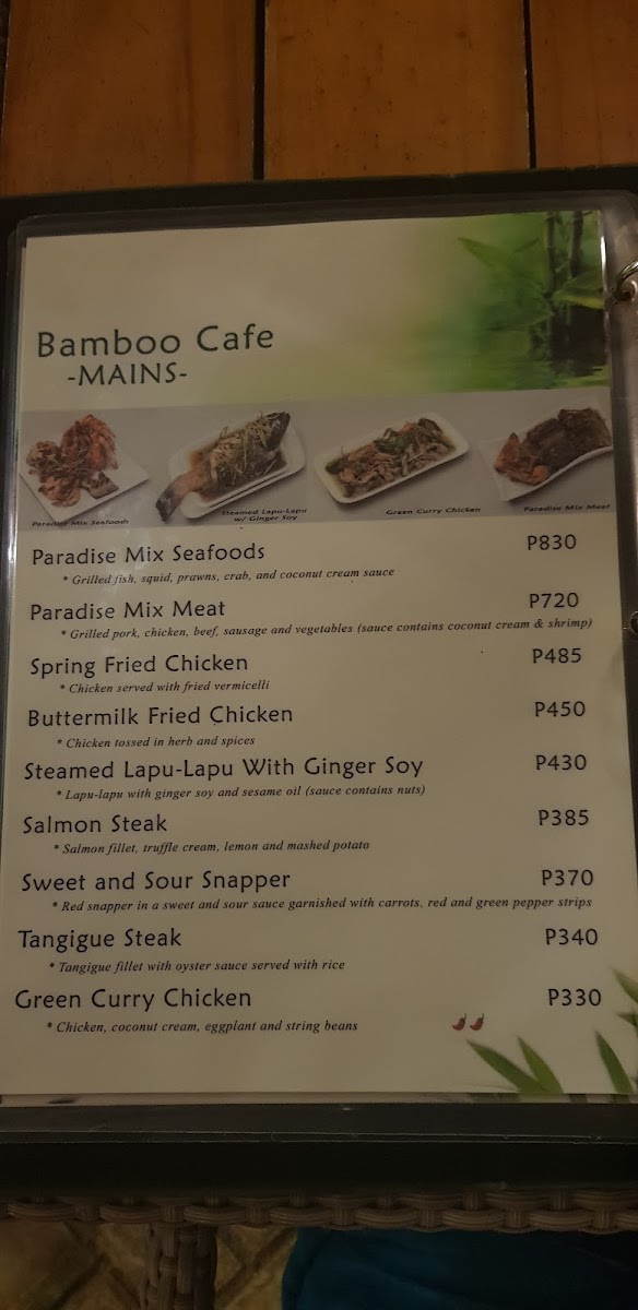 Bamboo Cafe Photo Menu 1
