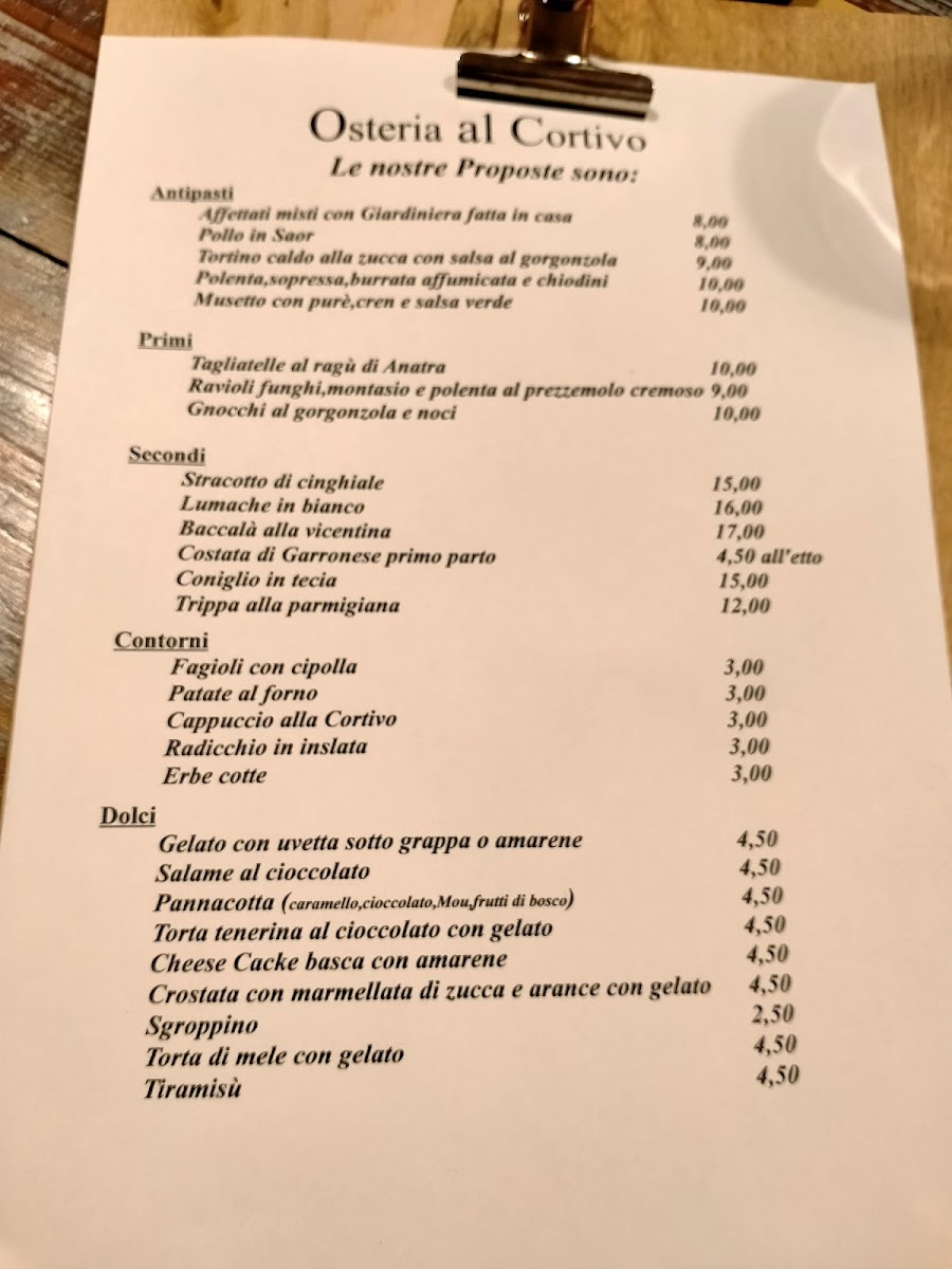 Osteria al Cortivo Photo Menu 3