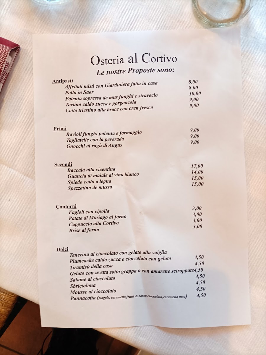 Osteria al Cortivo Photo Menu 4