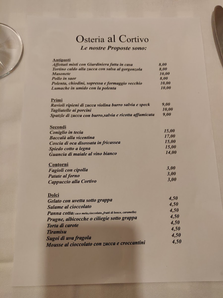 Osteria al Cortivo Photo Menu 5