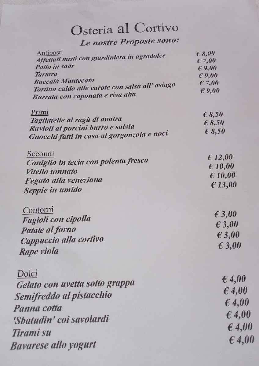 Osteria al Cortivo Photo Menu 6