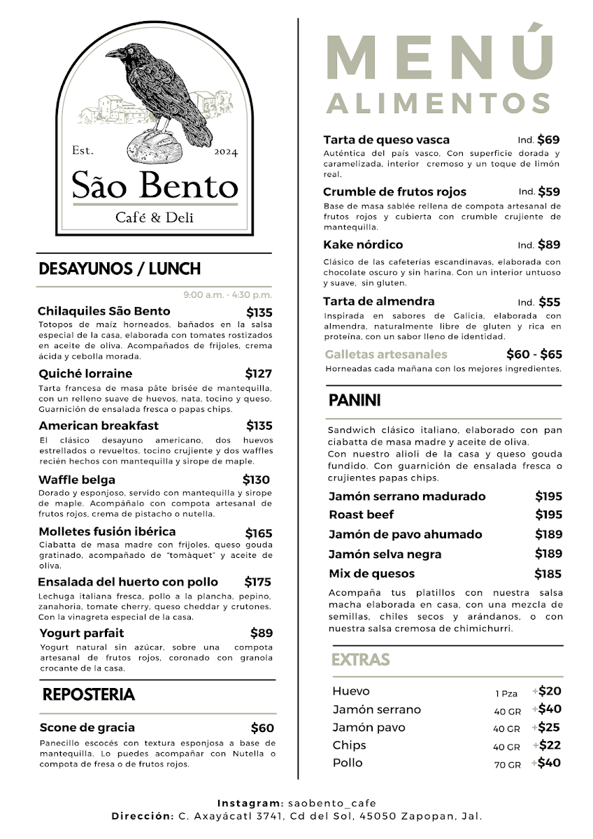 São Bento Café Photo Menu 1