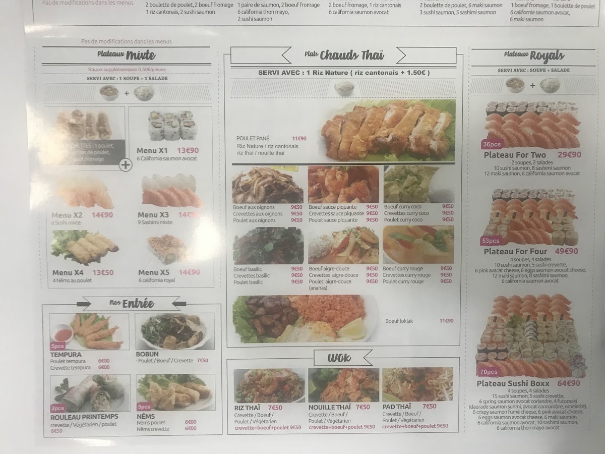 Sushi Boxx Orly Photo Menu 1