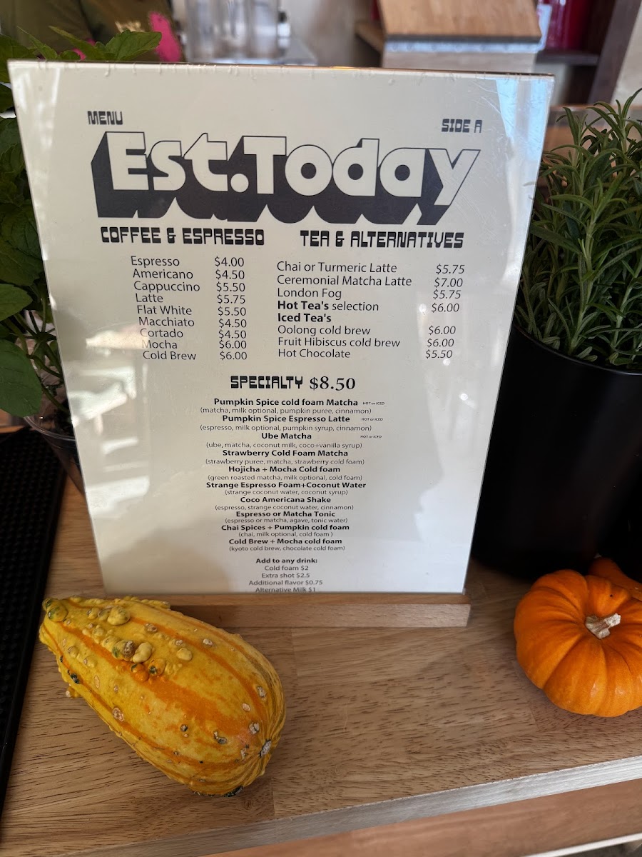 Established Today Photo Menu 1