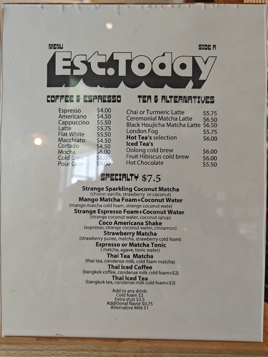 Established Today Photo Menu 4