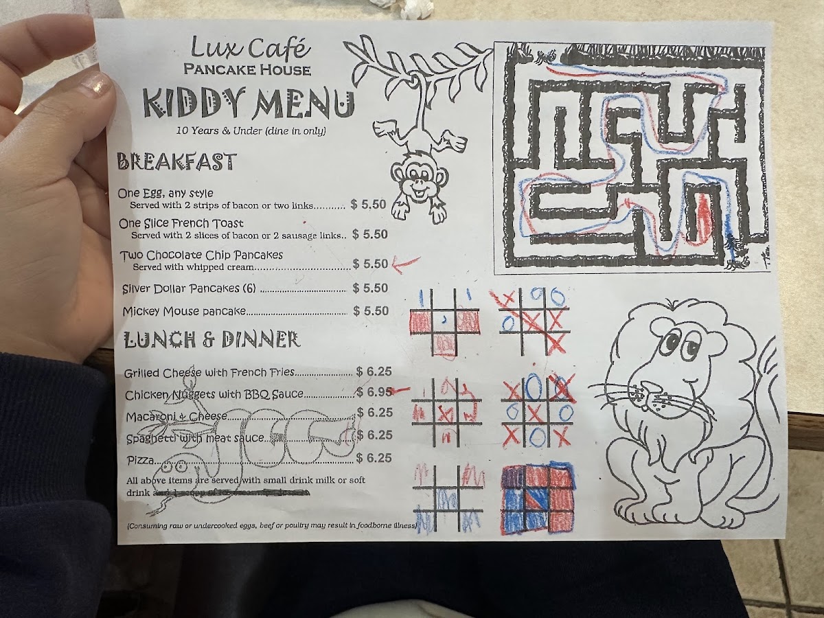 Lux Cafe Photo Menu 1