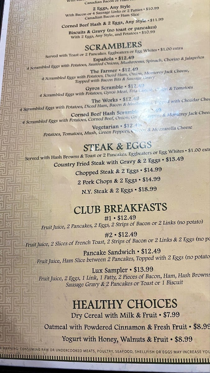 Lux Cafe Photo Menu 3