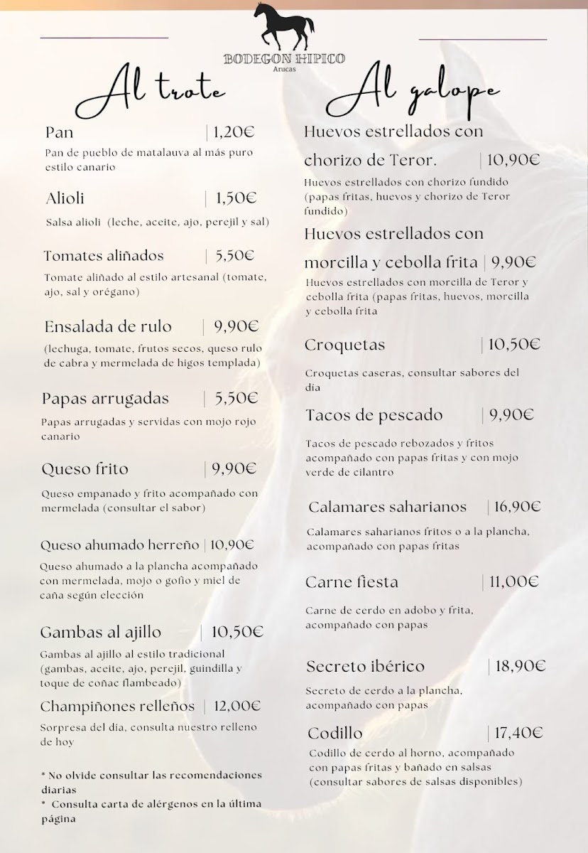 Bodegon Hipico Photo Menu 2