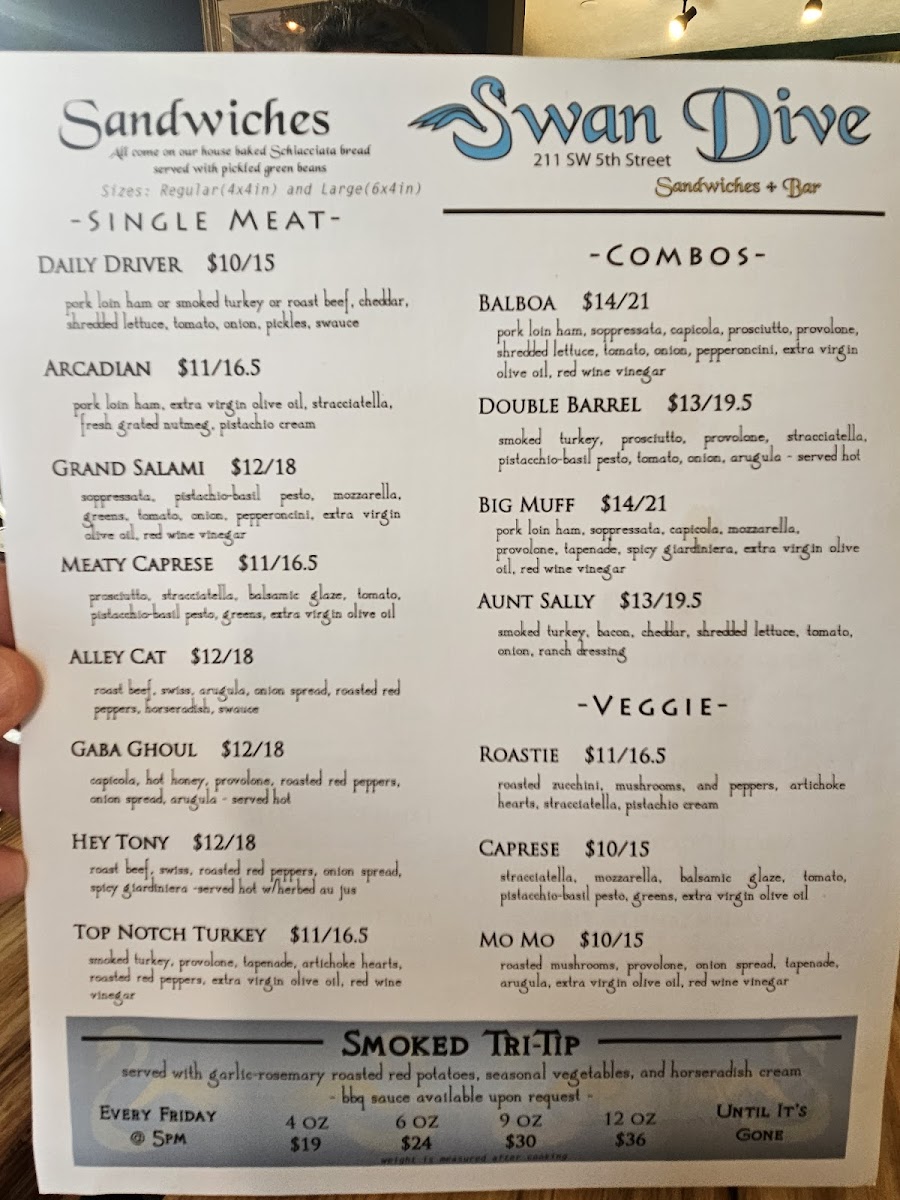 Swan Dive Sandwiches + Bar Photo Menu 4