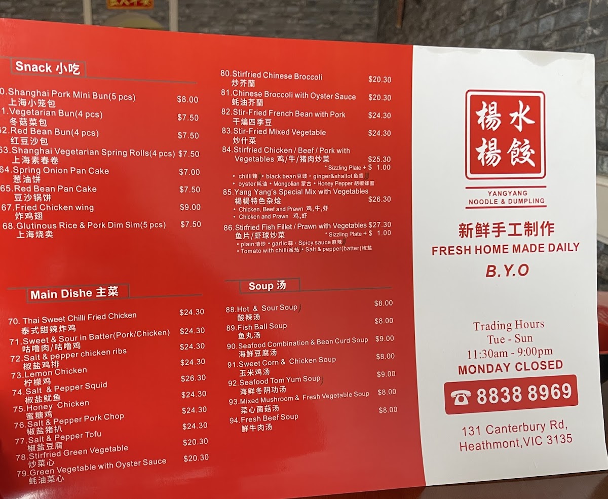 Yang Yang Noodle & Dumpling Photo Menu 3