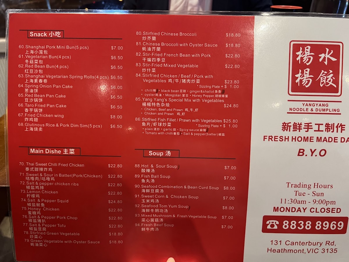 Yang Yang Noodle & Dumpling Photo Menu 5