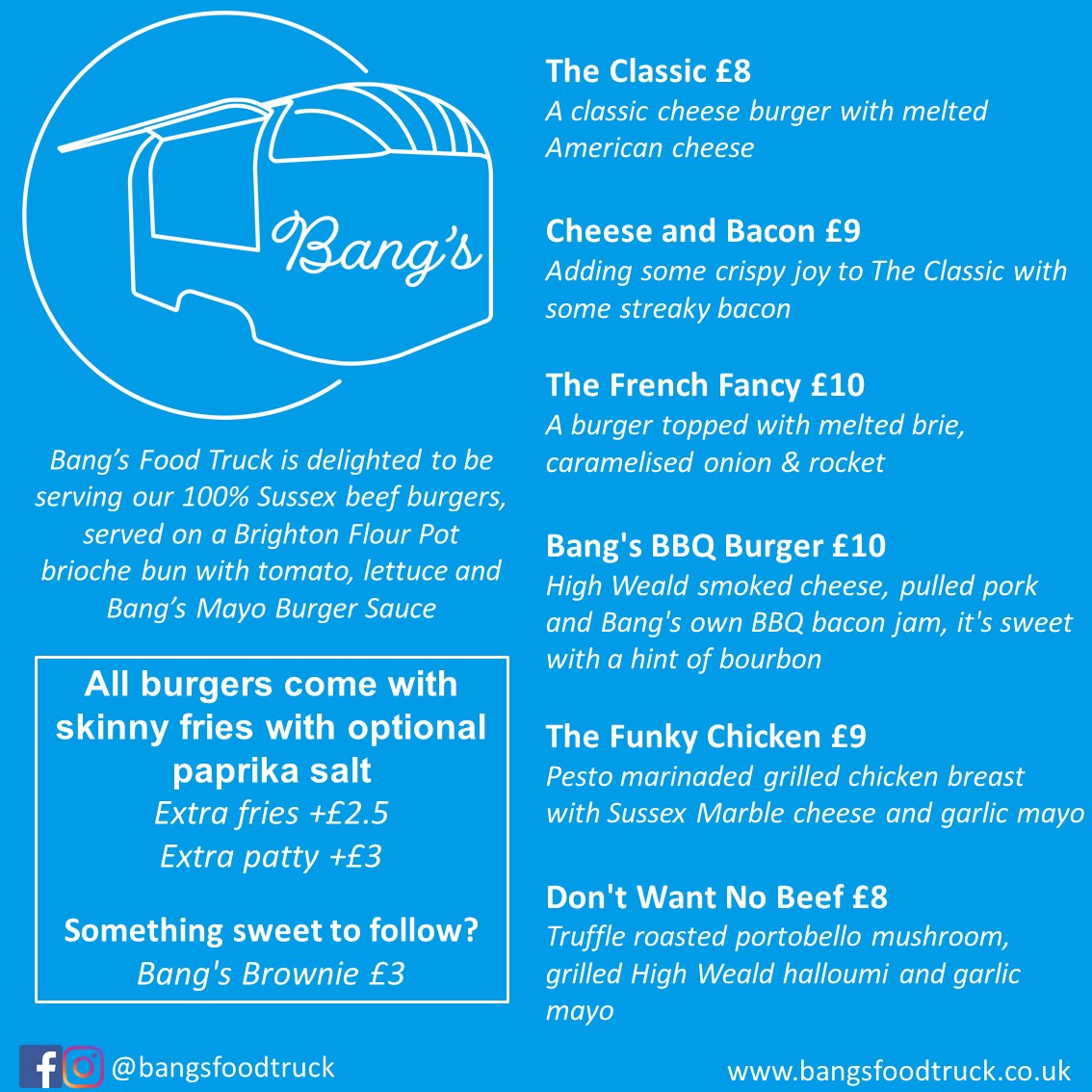 Bang's Food Truck Photo Menu 1