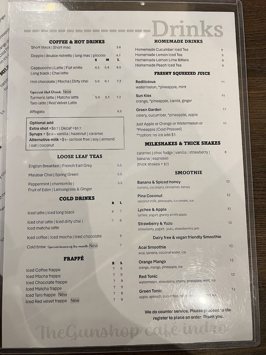 The Gunshop Cafe Photo Menu 2
