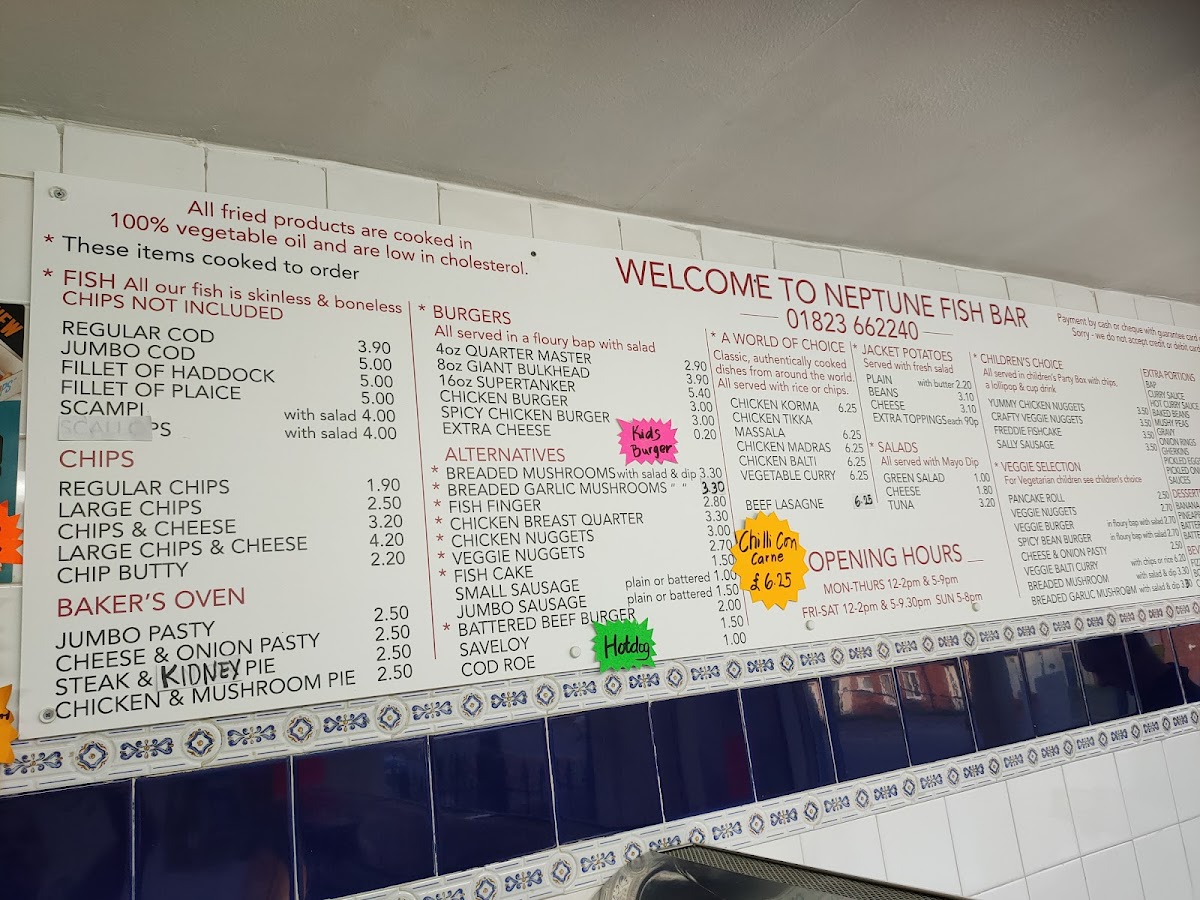 Neptune Fish and Chip Bar Photo Menu 4