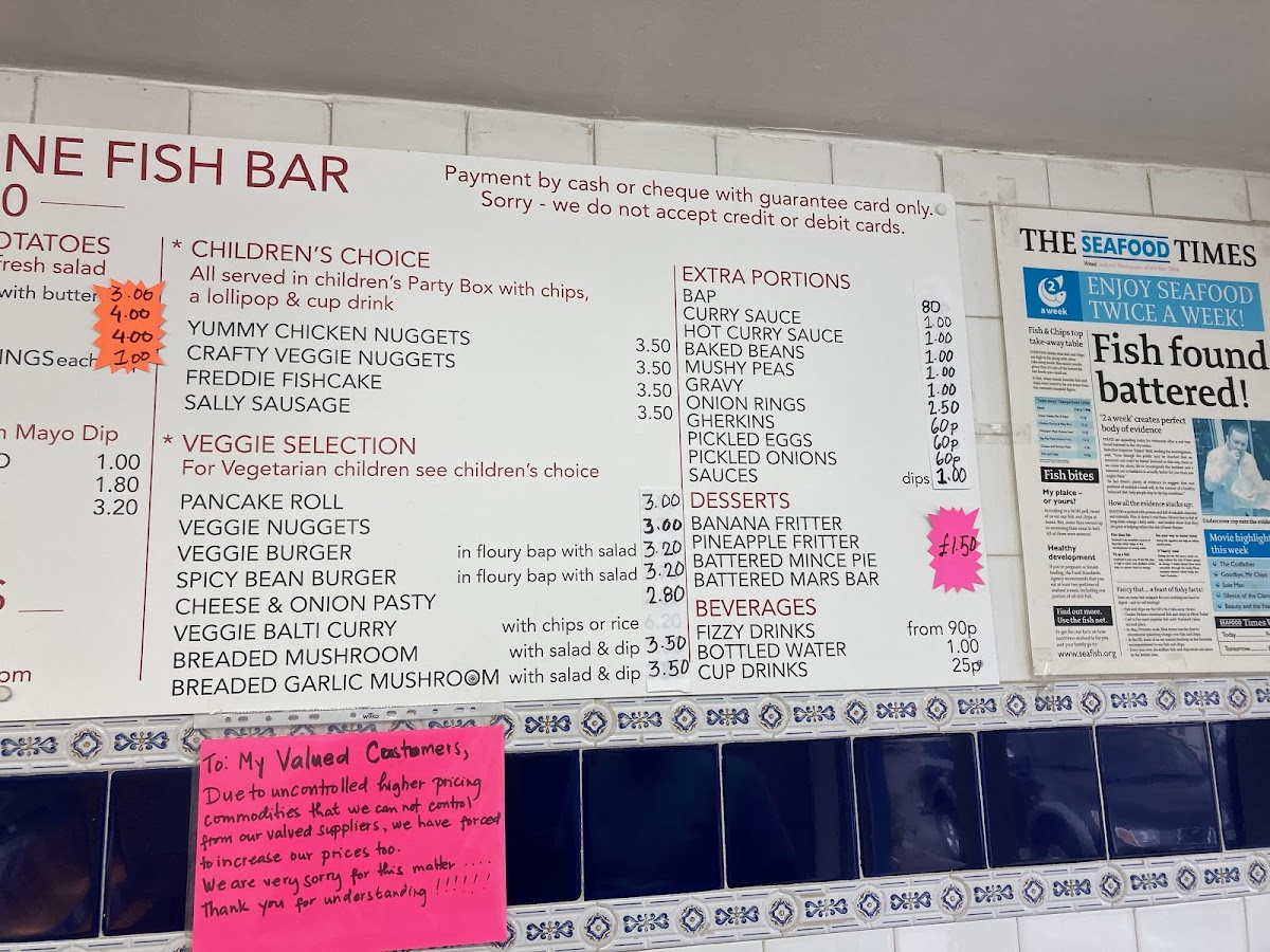 Neptune Fish and Chip Bar Photo Menu 5