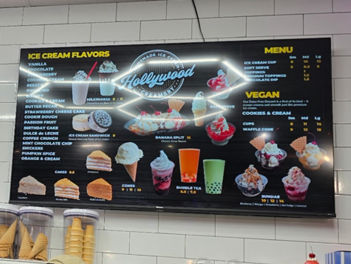 The Hollywood Ice Cream Co. Photo Menu 2