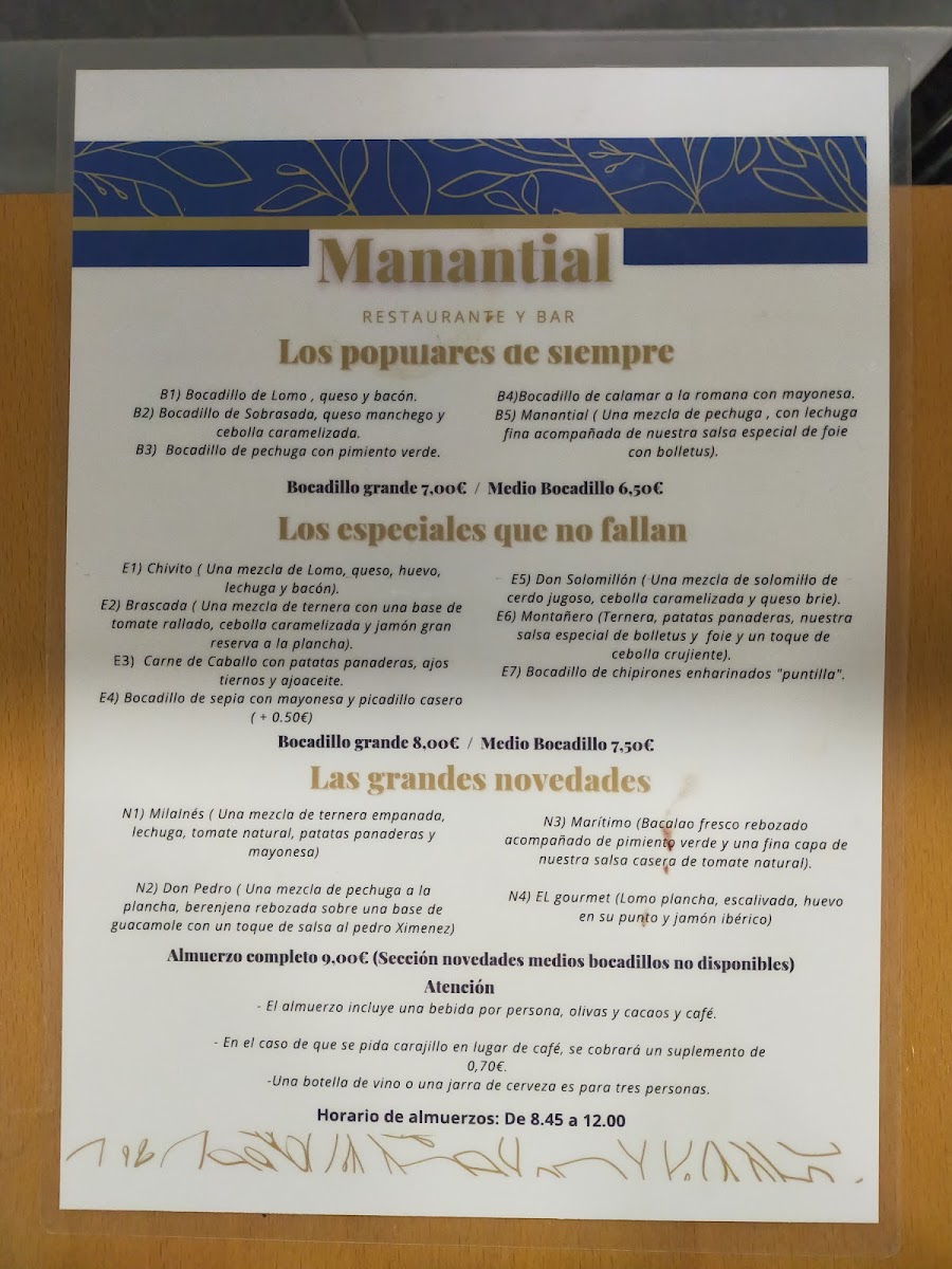 Bar-Restaurante El Manantial Photo Menu 10