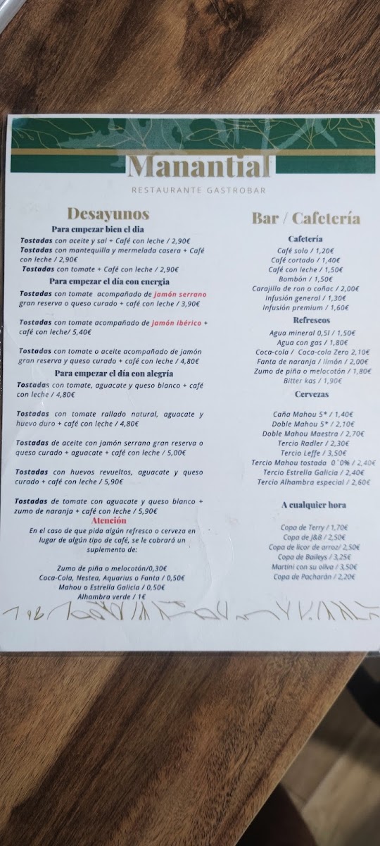 Bar-Restaurante El Manantial Photo Menu 7