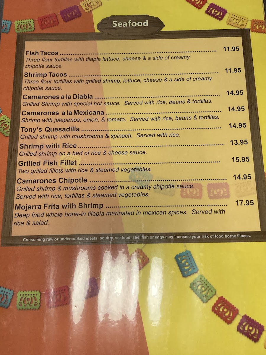 TONY'S Mexican Kitchen Photo Menu 2
