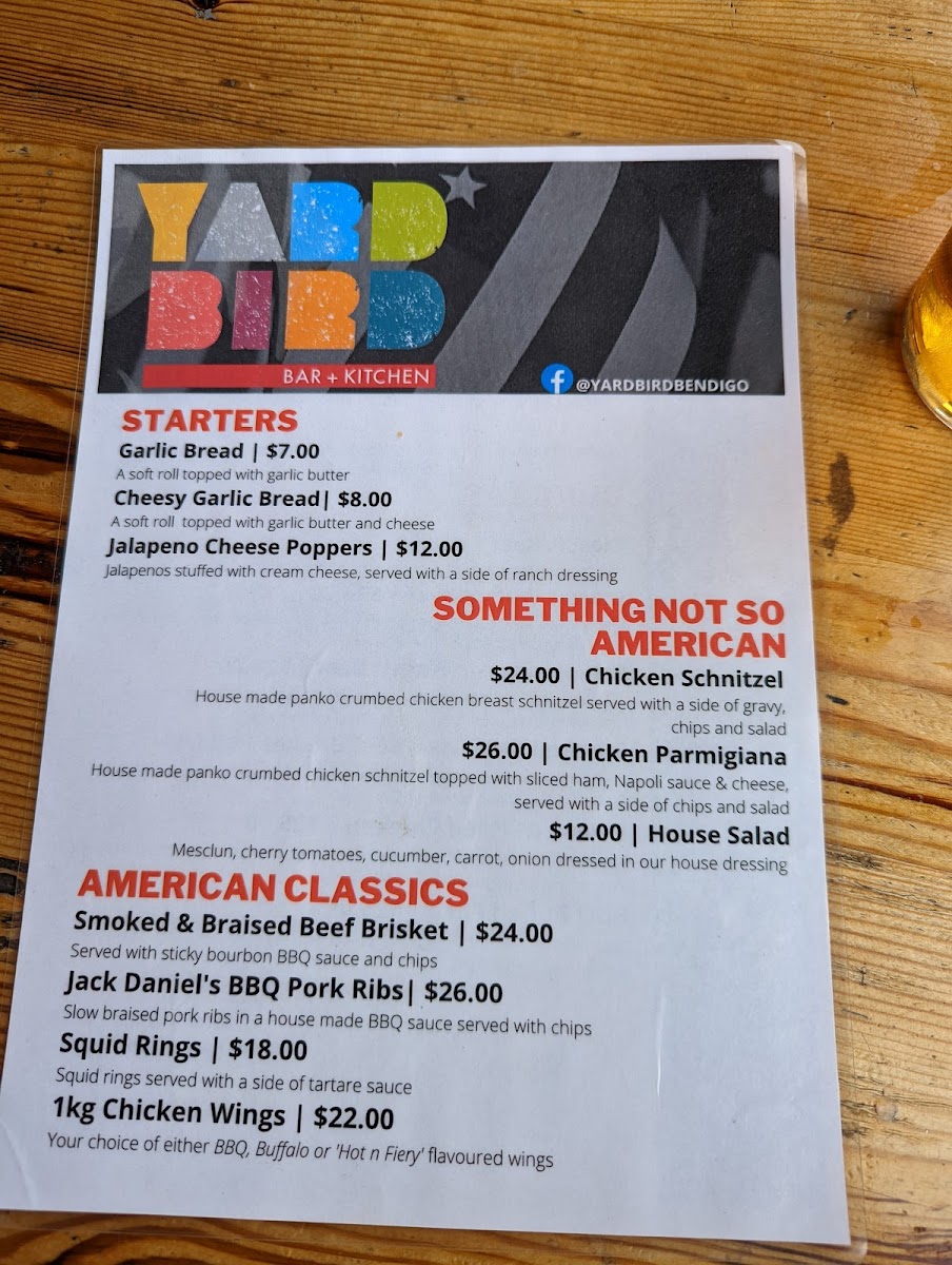 Yard Bird Photo Menu 2