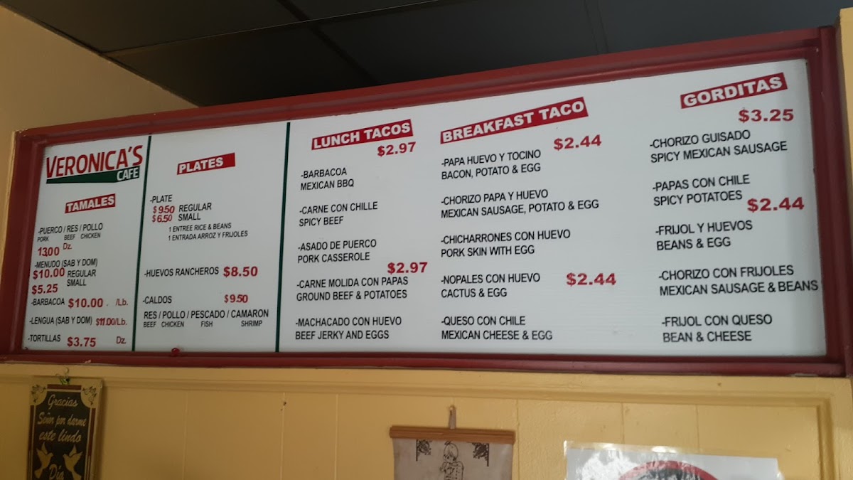Veronica's Cafe Photo Menu 2