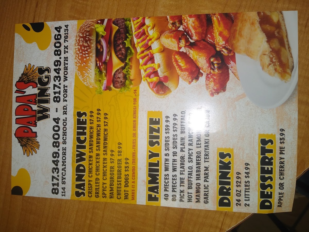Papa’s Wings n Burgers Photo Menu 10