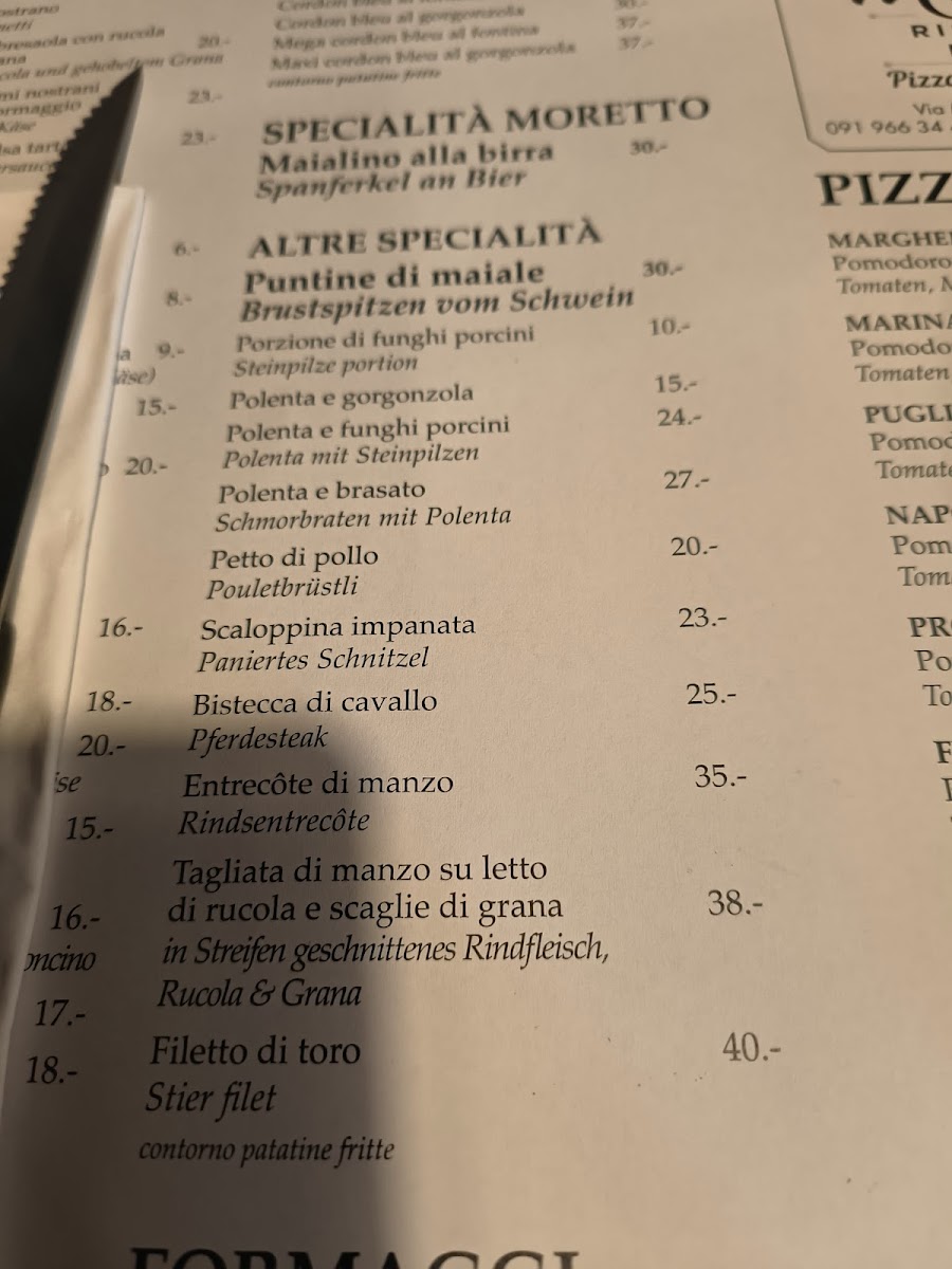 Ristorante Pizzeria Moretto Photo Menu 3