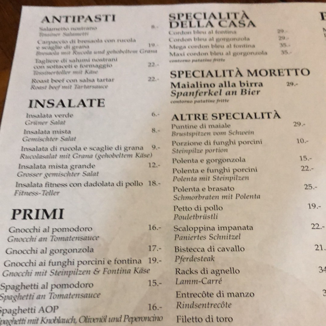 Ristorante Pizzeria Moretto Photo Menu 4