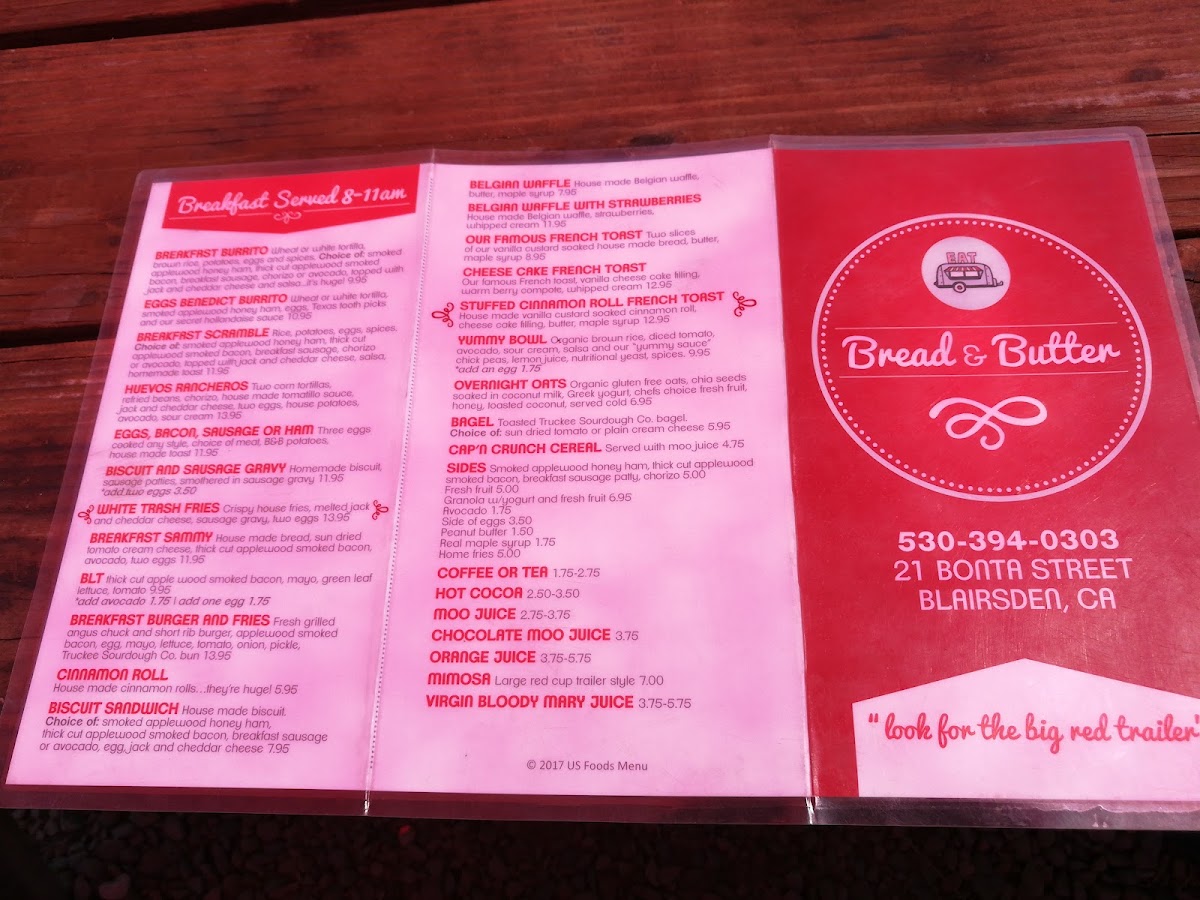 Bread & Butter Photo Menu 10