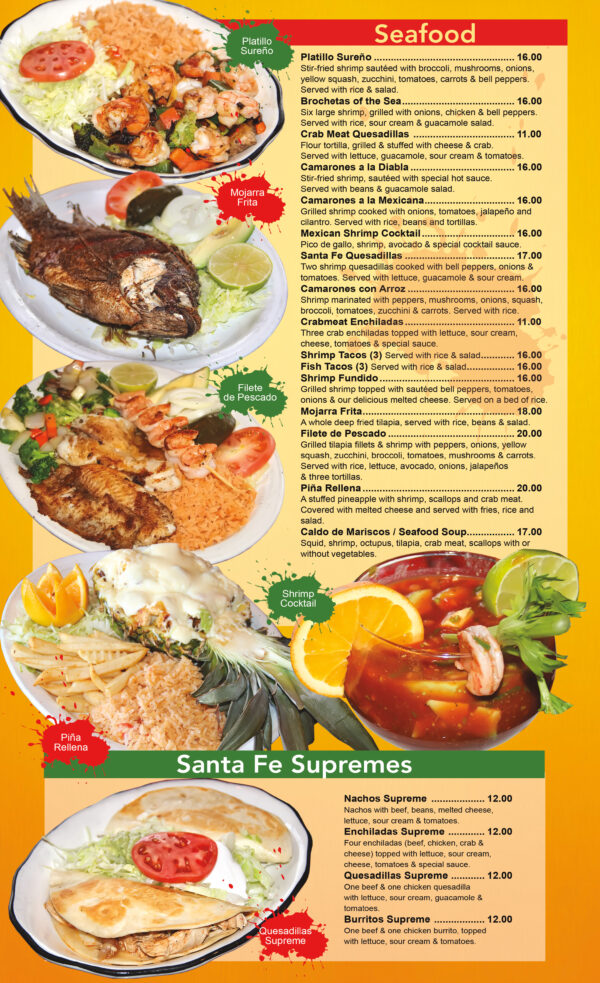 David's Santa Fe Mexican Grill Photo Menu 2
