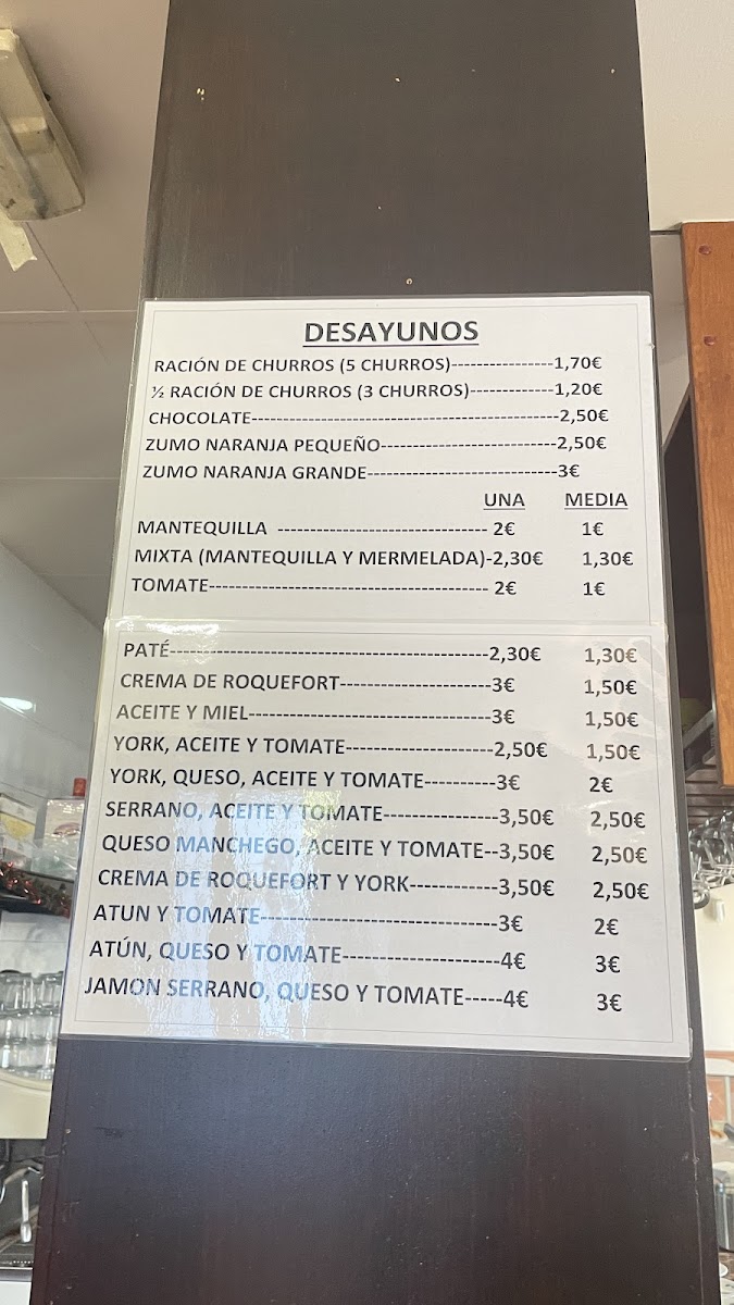 Churrería Las Cuatro Esquinas Photo Menu 2