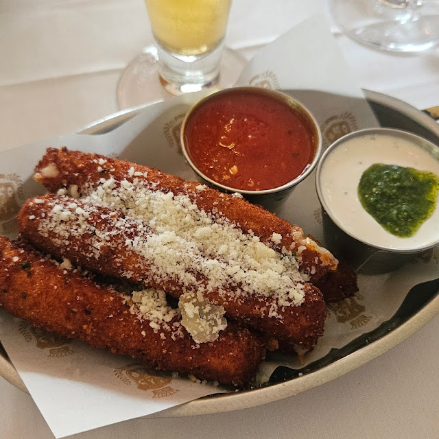 Housemade Mozzarella Sticks with Marinara & Basil Ranch