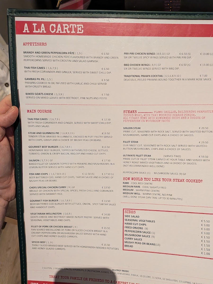 Campbell's Bar & Restaurant Photo Menu 3