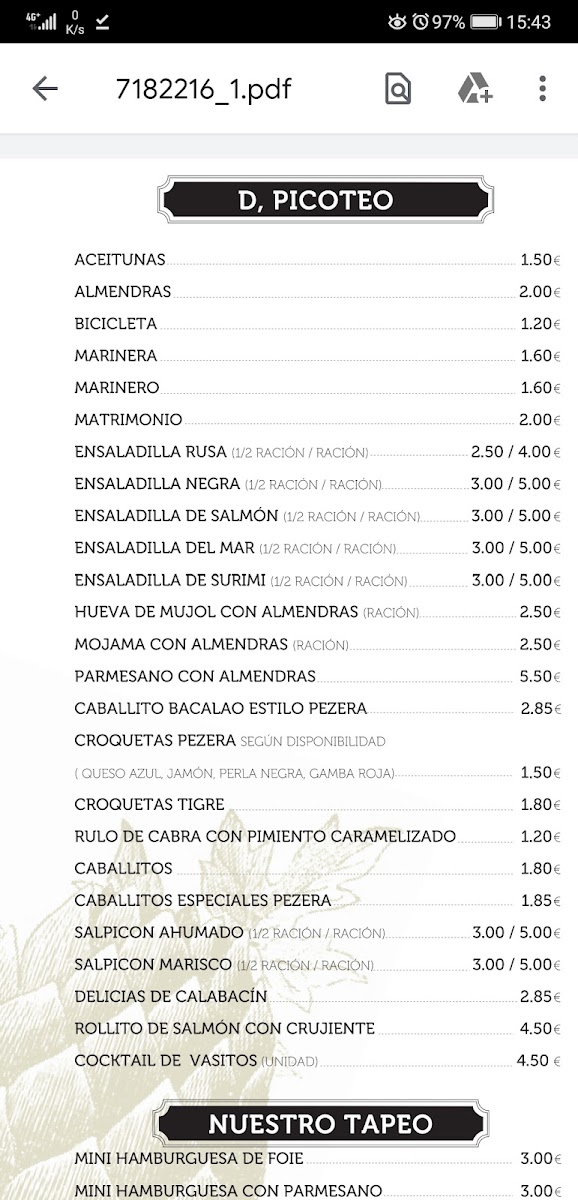 La Pezera Restaurante-Bar Photo Menu 7