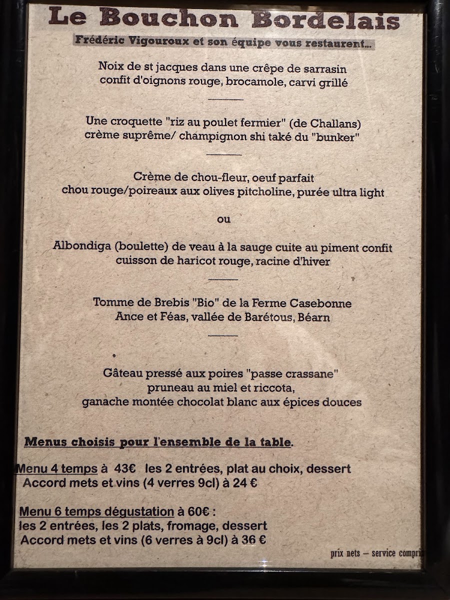 Le Bouchon Bordelais Photo Menu 2